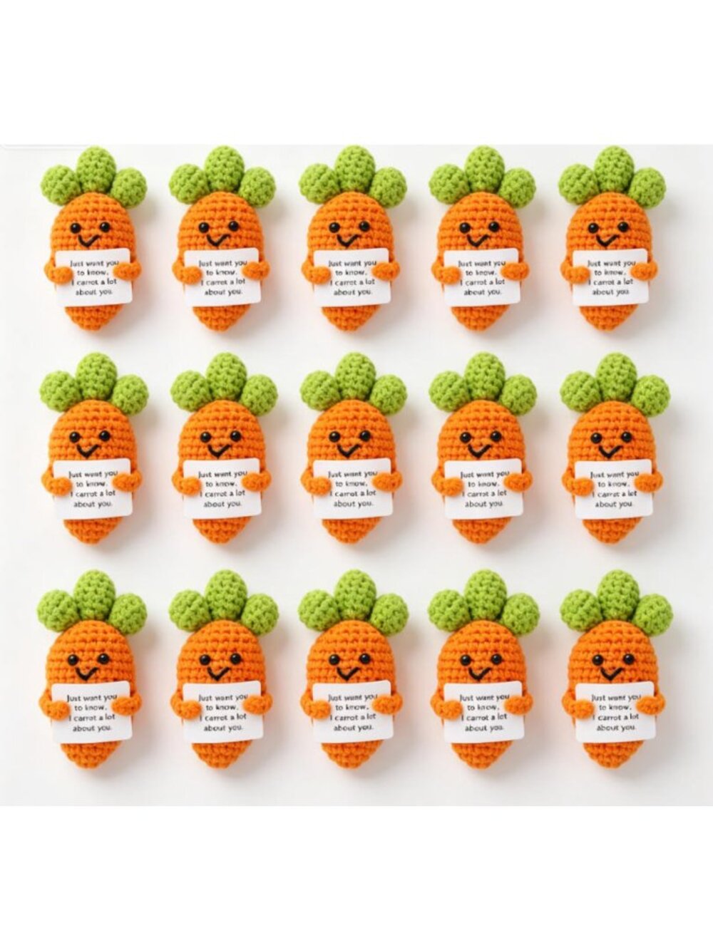 15 PCS Ornaments Funny Positive Energy Vegetable Animal Doll with Hugging Card
